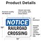 Signmission Railroad Crossing, 14 in W x Rectangle, Vinyl Decal OS-2PACK-NS-D-1014-L-17973 - alternate 6